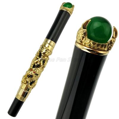 Jinhao Brillantgold Metall Antiker Drachenkönig Perle Schnitzerei Prägung Mittlere Feder Füllfederhalter Büro Schule Schreibwaren
