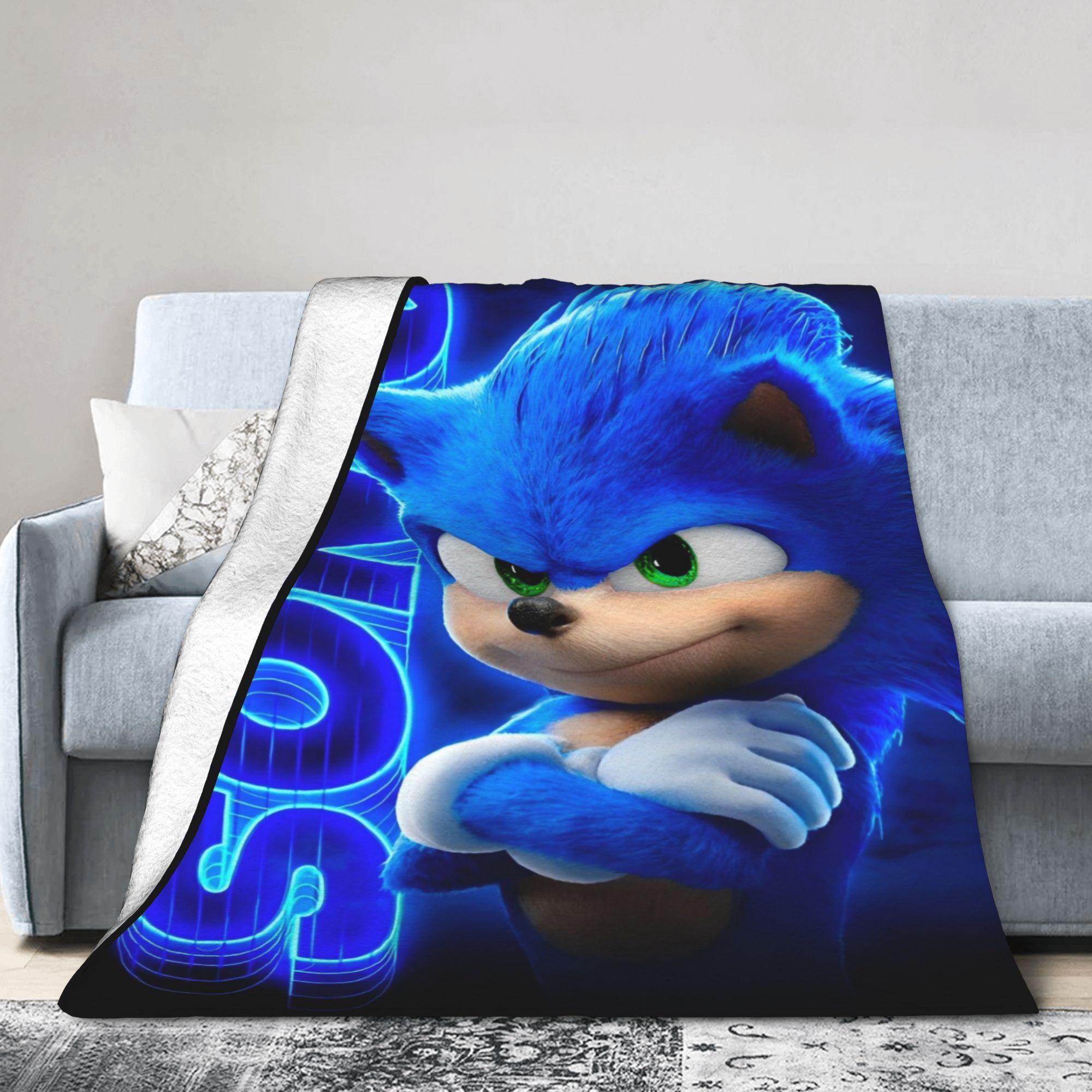 Shadow Game Decken Sonic Cartoon Flanell Super Weiche Wohndecke für Stuhlbezug Sofa Frühling/Herbst 30x40in