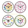 8Inch Quiet Wall Clock Learning Clock For Kids Featurings Simple Cartoon Designs Top Sale