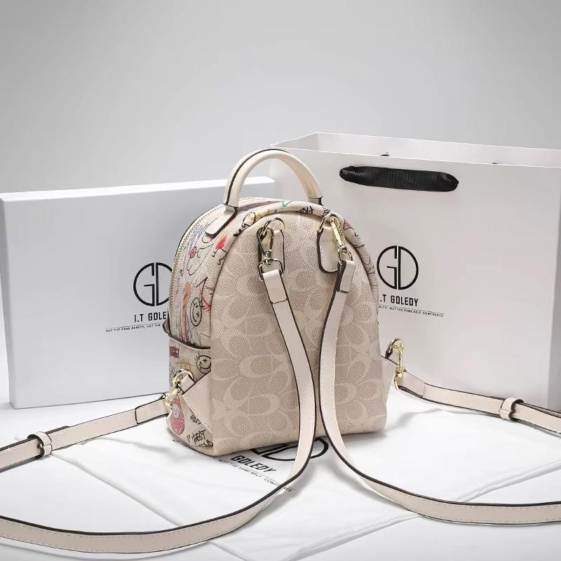 Hvauen Cute Graffiti Bear Backpack Women's New Large-capacity Fashion Casual Women's Bag