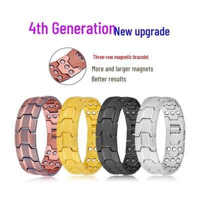 Herren Zinklegierung Breites Quadratisches Magnetisches Armband - Hochwertiger Handgefertigter Schmuck