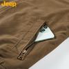 JEEP Men's Autumn/Winter Retro Solid Color Loose Lapel Jacket