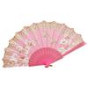 Handwaaier Vintage Stijl Heldere Kleur Bloemenpatroon Stof Retro Chinese Stijl Opvouwbare Waaier Fotografie Requisiet