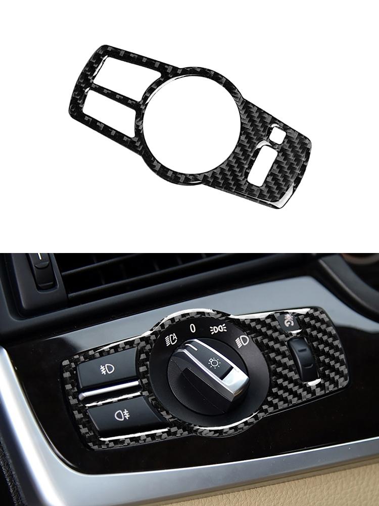 Car Interior Button Panel Cover Decorative Carbon Fiber Sticker For BMW 5 Series F10 2011-2017 Styling Accessories