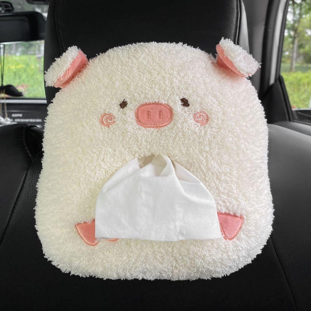 Cartoon Tissue Box Plush Animal Shape Paper Towel Cover Washable Napkin Holder  Car Seat Back