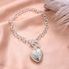 Hand Bracelet Silver Alloy Hand Bangle Heart-Shaped Pendant Chain Crystal Jewelry Decoration