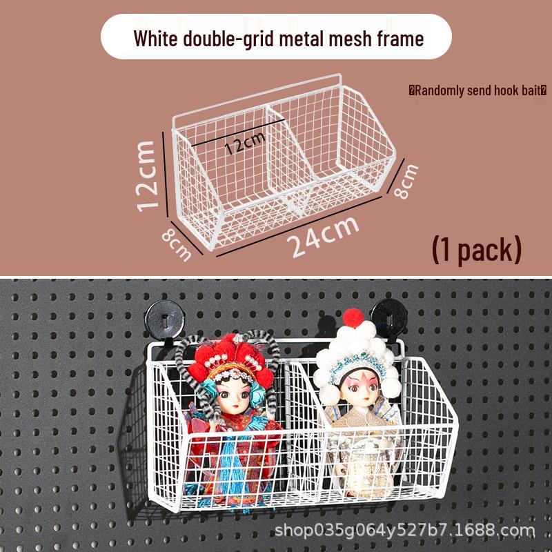 Pegboard Wall Organizer with Hooks - No-Drill Storage Rack for Entryway or Study Room.
