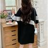 Kobiety Lato Styl Koreański Czarny Elegancki Siateczkowy Patchwork T-shirty Plus Size Luźne Oversize Krótki Rękaw Top