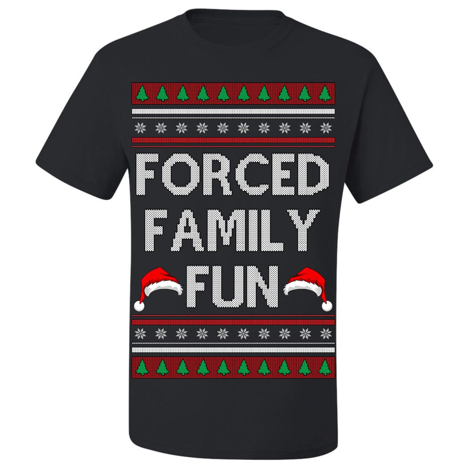 Ugly Christmas T-Shirt Forced Family Fun Tee Shirt S