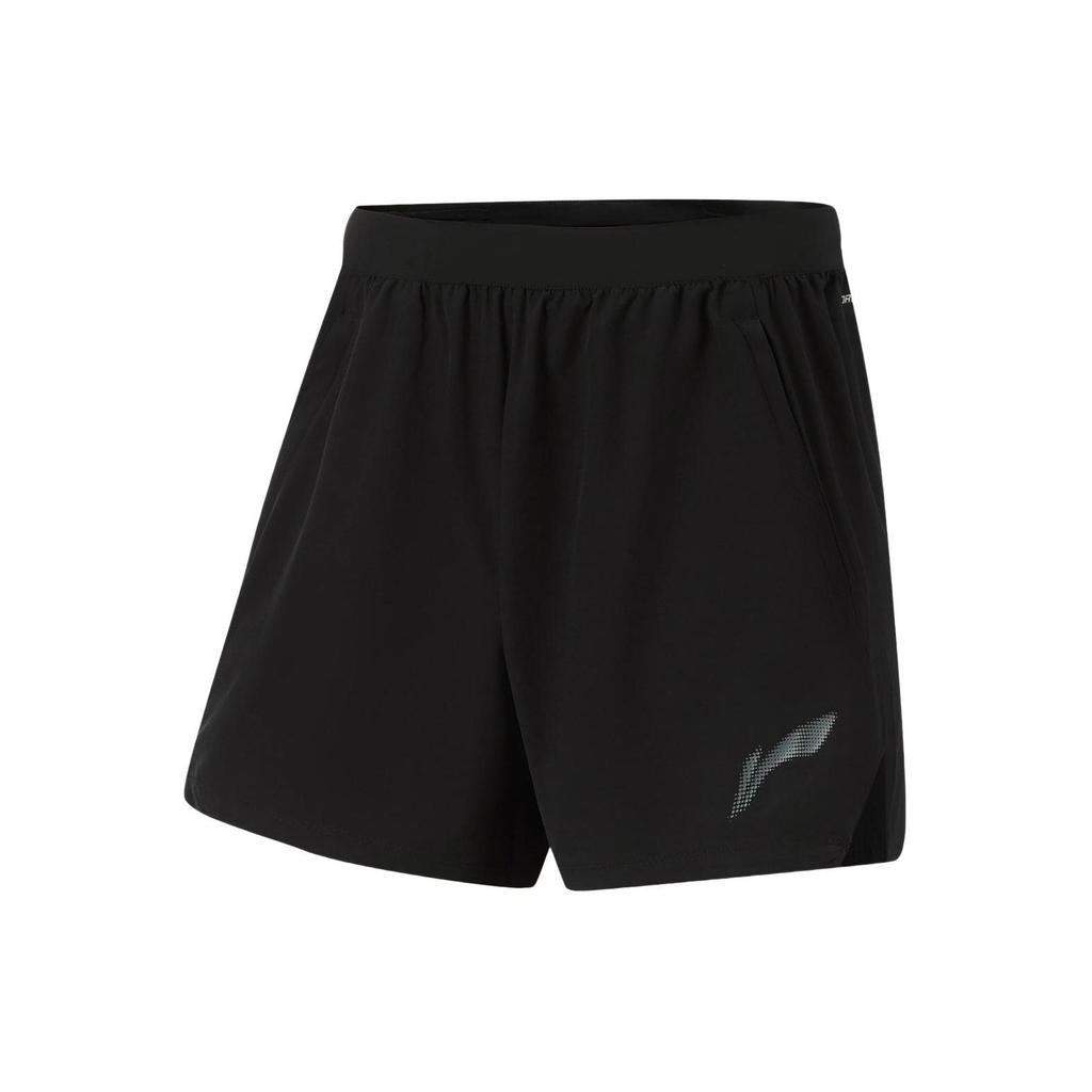 Li Ning Running Series Solid Color Quick Dry Cool Woven Sports Shorts Men Shorts Black AKSU335-1