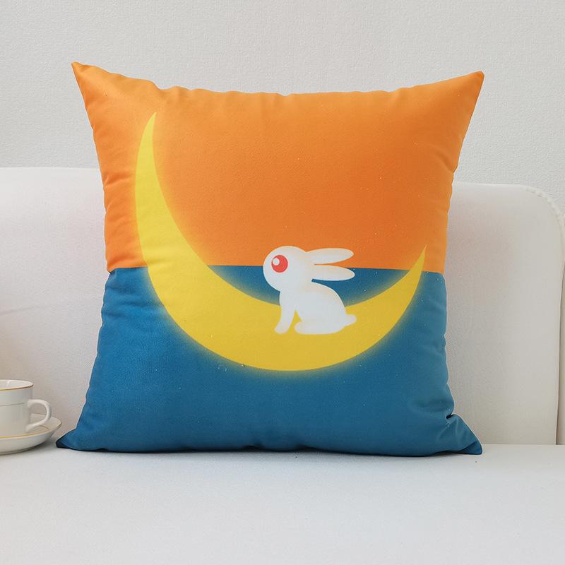 Nordic Ins Style Pillowcase Macaron Color Modern Simple Orange Sofa Car Cushion Cover Cushion Cover Pillowcase