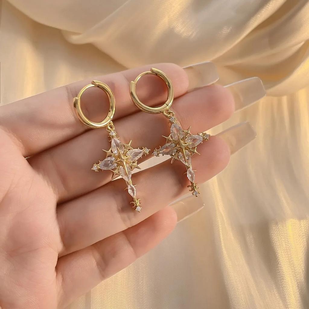 Zircon Cross Pendant Necklace Jewelry for Women with Hypoallergenic & Style Dangle Chain Gifts Fall/Winter Collection Banquet