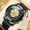 Top Brand New Business Watch Fashion Casual Luminous Skull Hollow Men's Watch