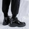 Fashion Men's Black Biker Boots 2024Hot Sale British  Designer Luxury Shoes Men Fashion Casual  Lace-up Boots Thick Sole High Top Shoes