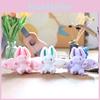 Adorable Pink Bat Bunny Plush Toy Cute Rabbit Stuffed Animal With Soft Fur