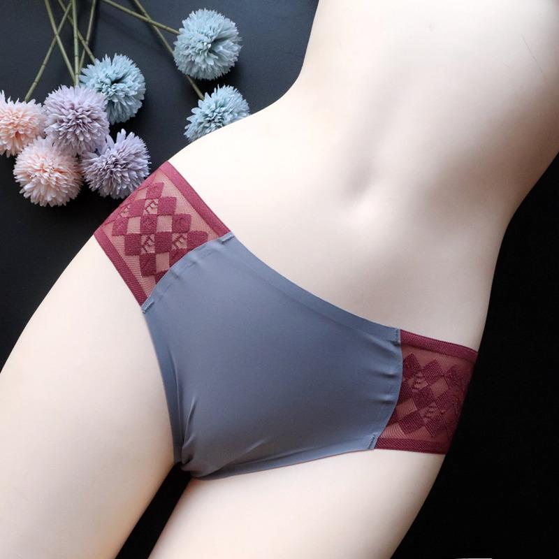 One Piece Simple Women Panties Sexy Seamless Underwear Women Low Waist Ice Silk Briefs for Women