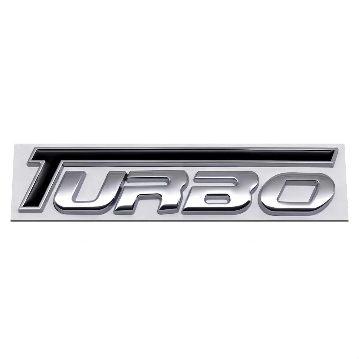 Car Styling New Design Colorful Turbo 3D Metal Zinc Alloy Side Fender Emblem Rear Trunk Badge Sticker Decal TURBO чёрный/серебряный