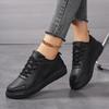 Winter Black Leather Sneakers Women Waterproof Sports Shoes Ladies Casual Walking Non-slip Lightweight Jogging Shoes Women