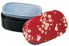 Tatsumiya Sakura Rabbit Kaga Oval Bento 50136 Cloth-covered Box, Red, Size Approx. W15.4 D9.3 H7.4