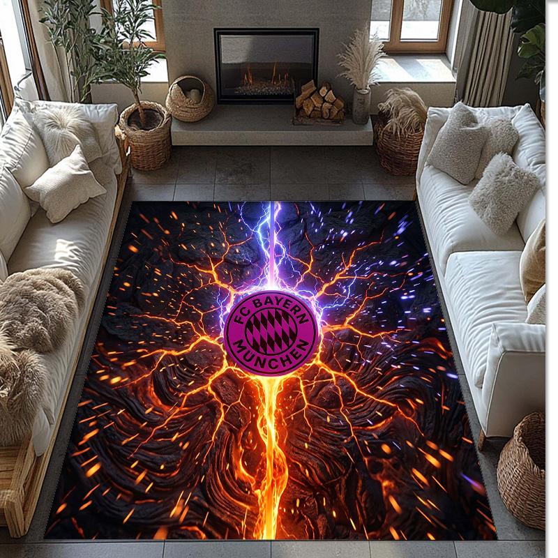 Bayern Munich Printed Flannel Area Rug Non Slip Soft Polyester Floor Carpet Indoor Decor Mat for Bedroom Living Room Sofa Game Room Home Decoration