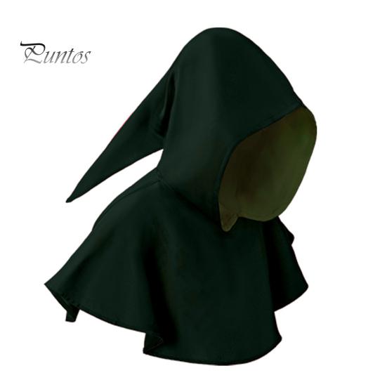 Halloween Cape Hood Middelalder Death Hat Ensfarget Retro mørk stil Cosplay kostyme Sceneshow Performance Sjal Cap