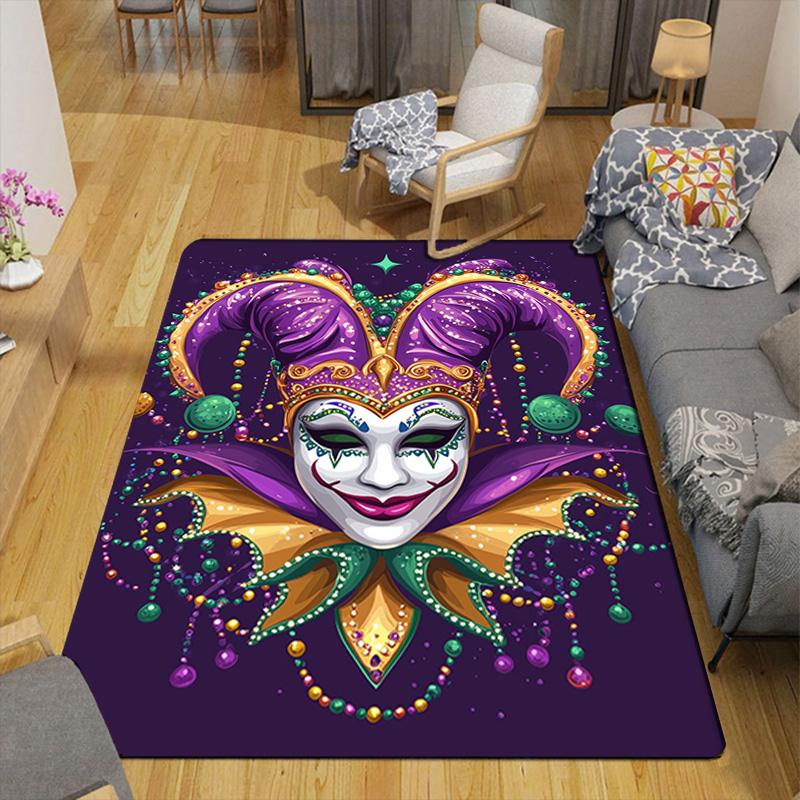 Purple clown mask Rug Floor Mat for Living Room or Bedroom Soft and Comfortable Carpet a Gift for Birthday and Holiday.MFF0918301