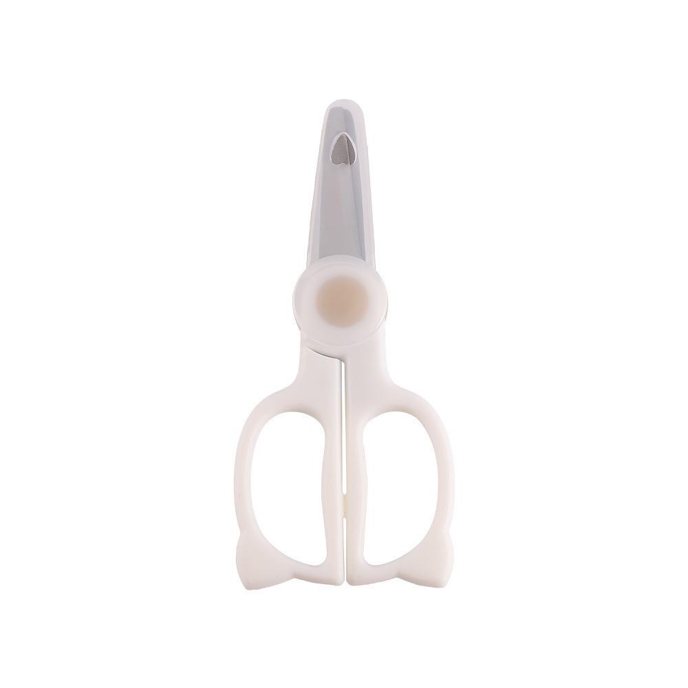 Portable Stainless Steel Baby Food Scissors - Cut Meat & Vegetables for Infants & Children