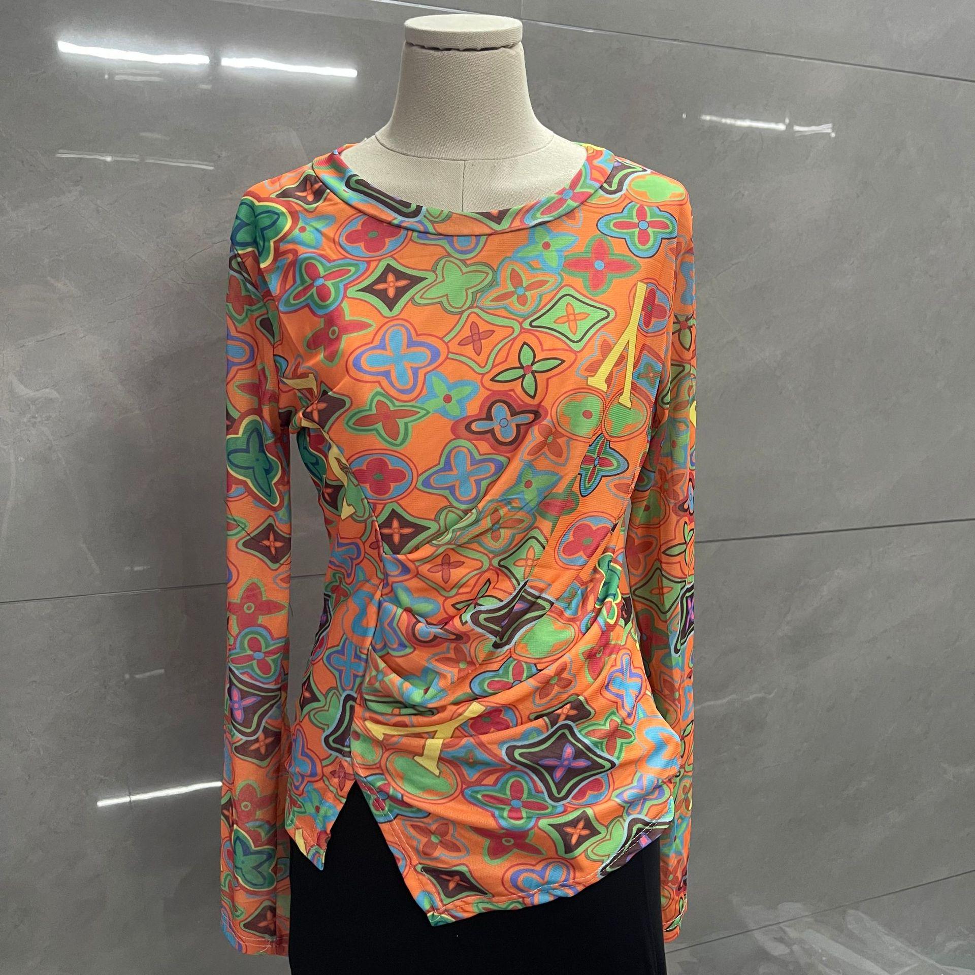 

Women s Korean Style Slim Fit Long Sleeve T-shirt with Ruched Slit and Round Neck XXL (Recommended for around 135 lbs)