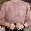 Elegant Chiffon Shirt for Middle-Aged Women - Plus Size, Lightweight Loose Top for Spring and Autumn