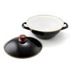 Fuji Enamel Earthenware with Pot, 24cm, Tabletop, Lid, Induction/Gas Stovetop, Black, HD-24.BK