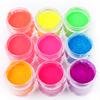 8 Farben Neon Pigment Nagel Pulver Staub Glitter Gradienten schillernden Acryl mit Pinsel
