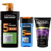 Loreal Paris Charcoal Oil Removing and Revitalizing Spring Shampoo Two-piece Set - Three-piece Set Charcoal Oil Removing Shampoo 700ml Revitalizing S