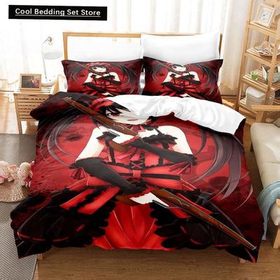3D Anime Kawaii Girls Date A Live IV Bettwäsche-Set, Einzelbett, Doppelbett, Queen-Size-Bett, King-Size-Bett, Bettbezug-Set für Erwachsene und Kinder