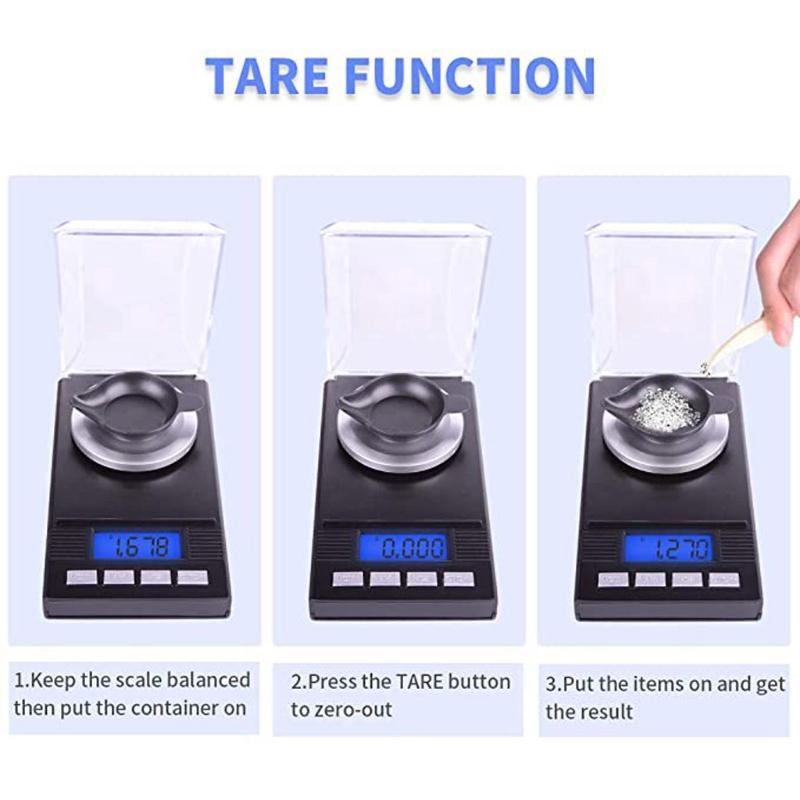 Digital Scale Kitchen Scale with LCD Display Tare Function Stainless Steel Platform Jewelry Scale Precise for Gold Food