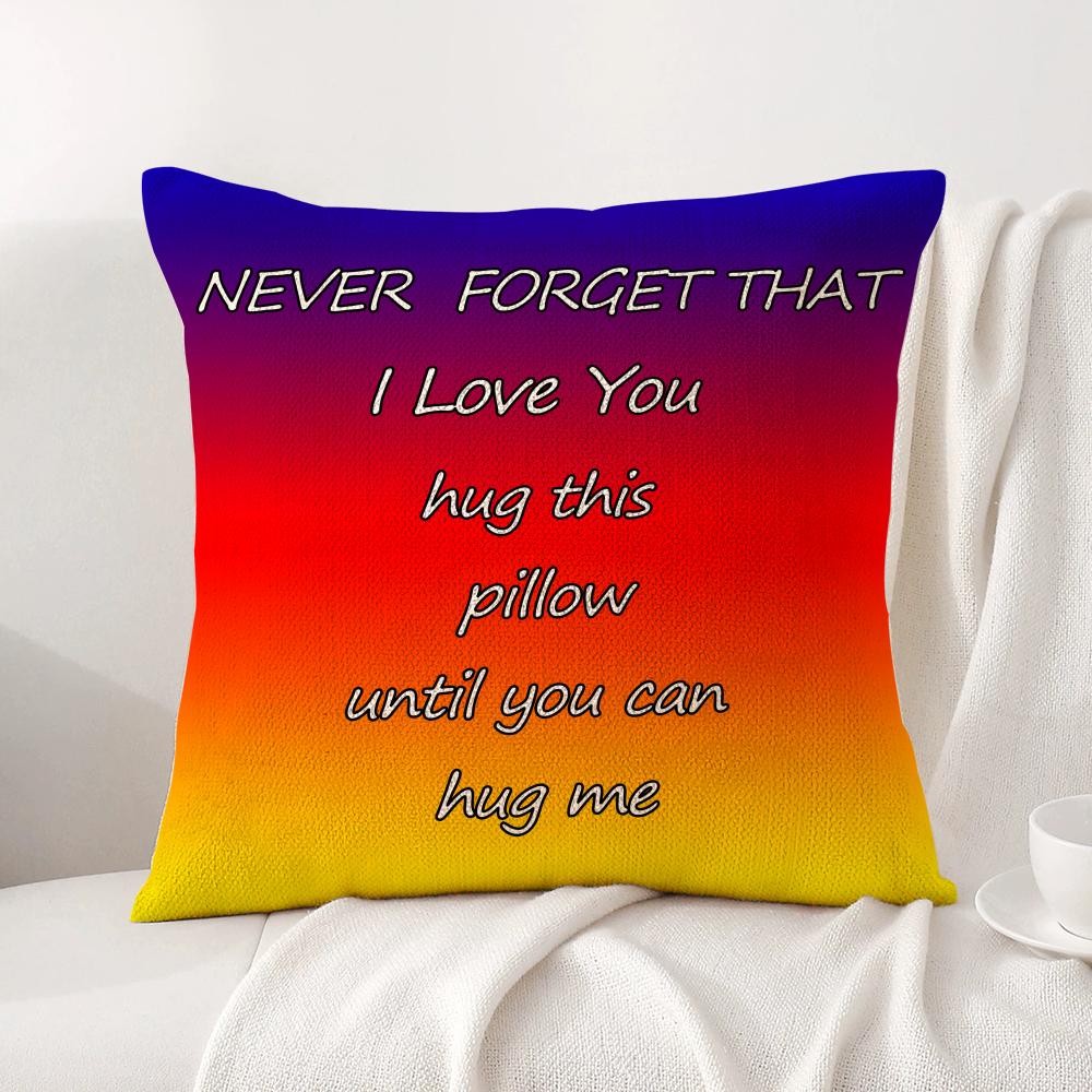 Funny Hug Me Cushion Cover Natural Linen Organic Fabric Double-Sided Printing Sofa Home Decor Gift Pillow Cover