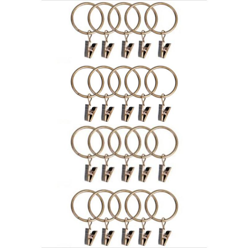 

Металлический зажим для шторного карниза, нержавеющие кольца для штор, крючки, декоративные карнизы для дома, ванной комнаты, вешалки, зажимы для подвешивания фотографий, шляп Bronze,20pcs