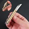 Brass Back Clip Bottle Opener Folding Knife Carry-on Unpacking Express Package Utility Knives Key Chain Pendant Paring Tool Gift