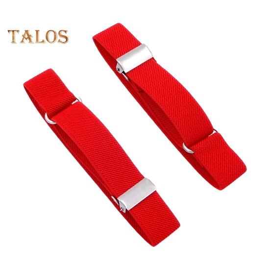 1 Pair Unisex Armband Adjustable Faux Leather 2CM Width Solid Color Elastic Shirt Sleeve Holder Arm Cuffs Bands Party Wedding Clothing Accessories