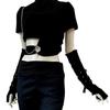 Cool Black Sun-protective Sleeve Half-fingered Anime Gloves  Cosplay Clothing Accessories