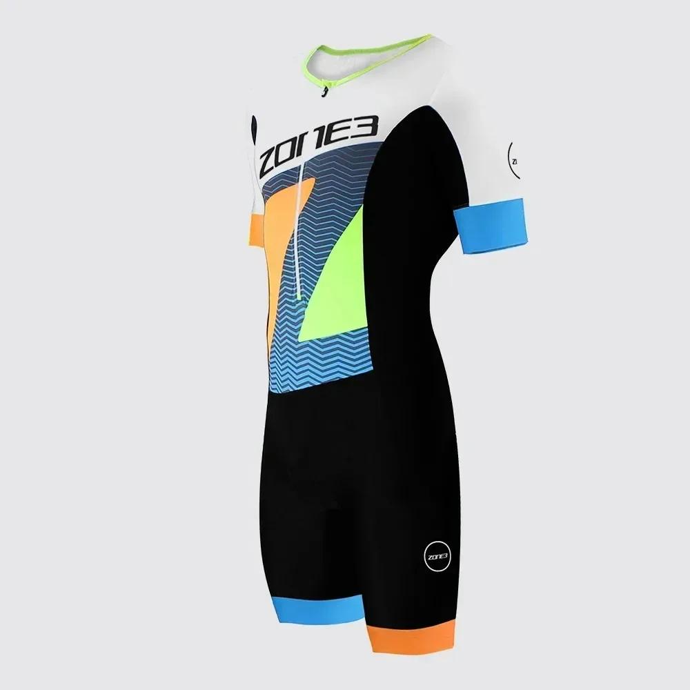 Zone3 Nový styl Pánský triatlonový oblek Závodní oblek na triatlon Aerodynamický overal Ropa Ciclismo Hombre Cyklistický skinsuit Plavecké a běžecké oblečení