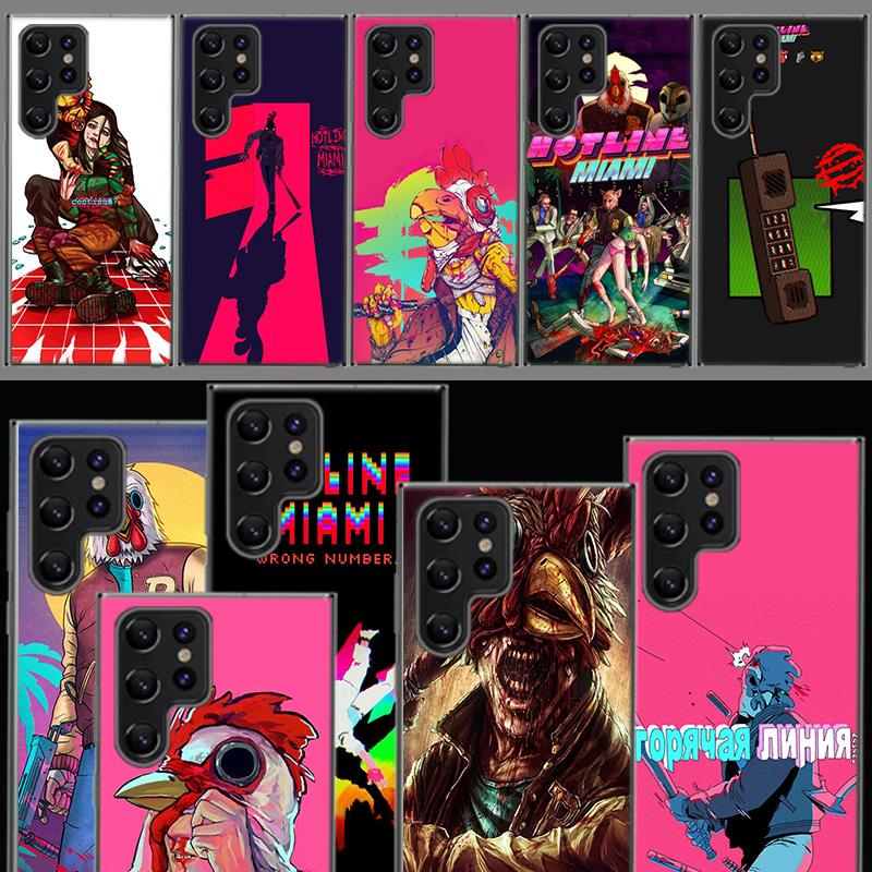 Game Hotline Miami Capa Phone Case For Samsung S26 Ultra S25 Edge Galaxy S23 S21 S20 S24 FE S22 S10 Plus Cover Clear TPU Shell C