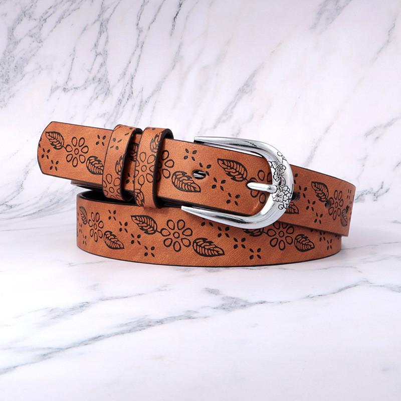 Style Retro Ethnic Belt Leaf Embossing Design Suitable For Daily Dressing