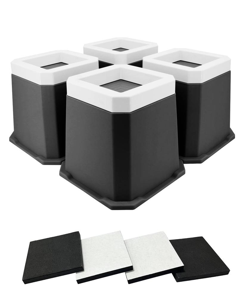 Umelee Table Height Height Adjuster for Furniture and Appliance Fits Large Suitable for Leg Prevents Floor 1000kg Load Pack of 4 Adjuster, 12.5cm