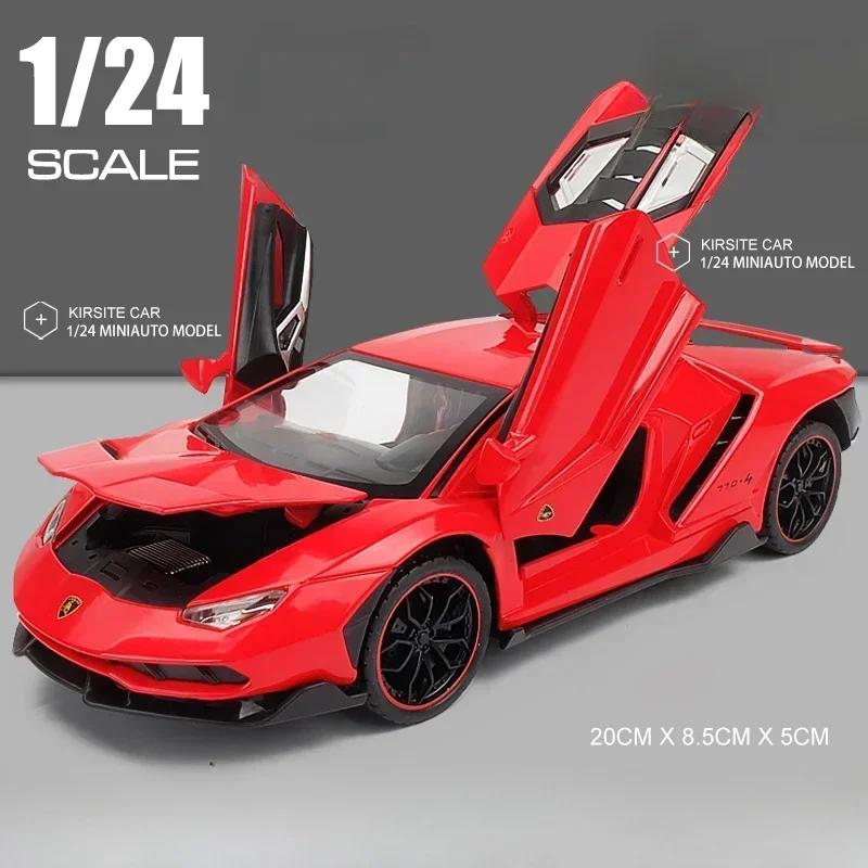1:24 Scale Lamborghini LP770 LP780 Super Car Model Sound Light Children Boys Diecast Toys Vehicles Gift Collective Voiture