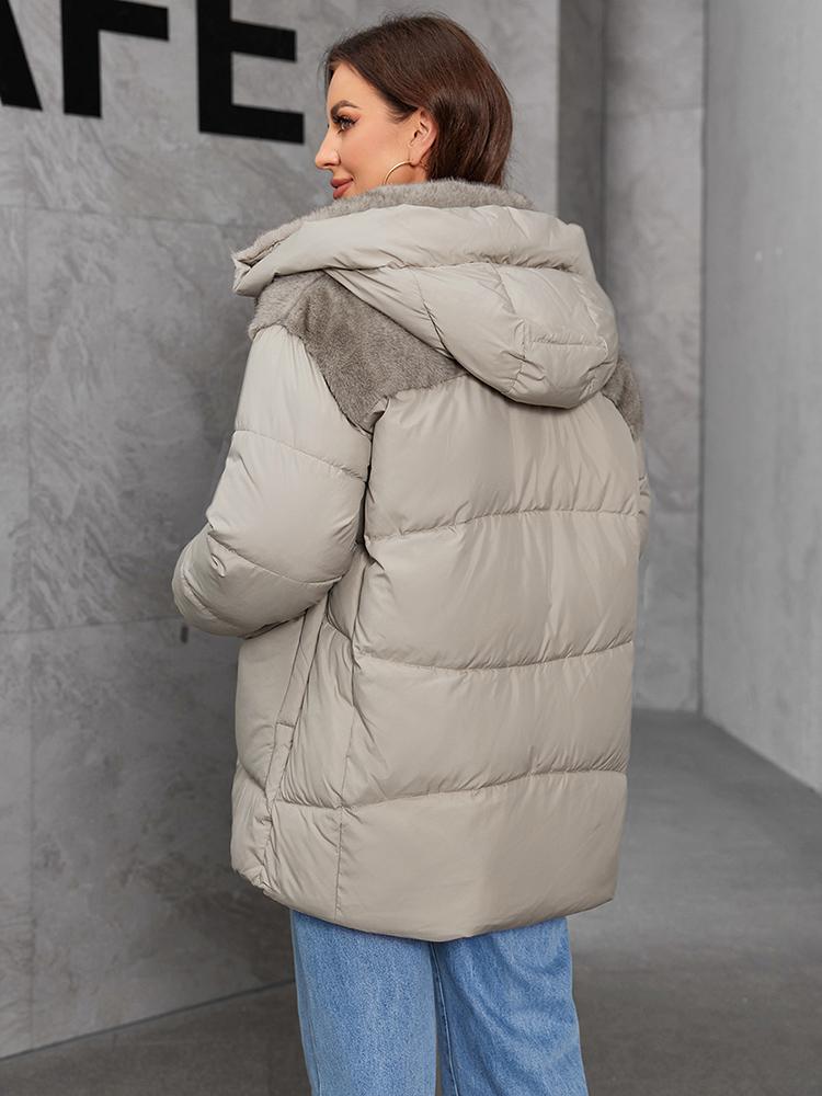 Cinemore Zimní péřová bunda Dámská Krátká Klasický design na zip Kapsa Stojáček Kapuce Slim Kabát Dámské Parky 9031