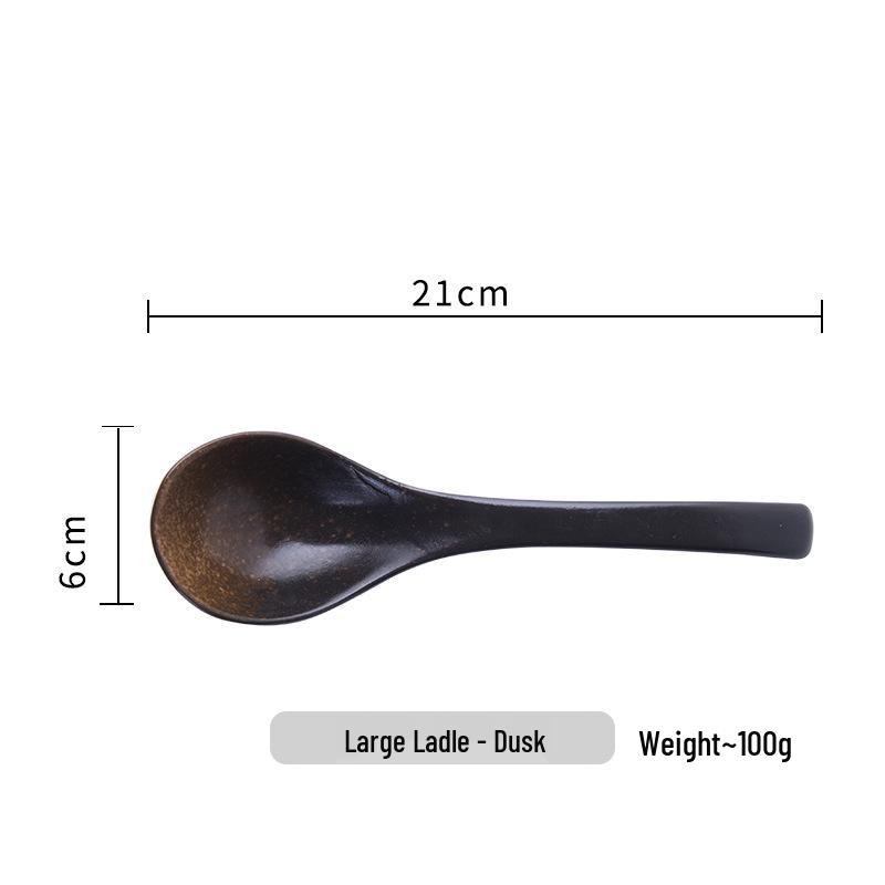 Japanese Ceramic Long-Handle Soup Spoon for Porridge & Hot Pot