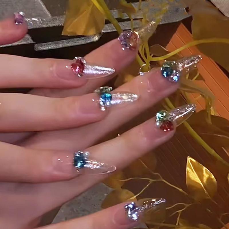 40Pcs Mini Nail Diamond Decoration Multicolor Shine Mixed Loading Stereoscopic Nail Accessories Nail Painting Nail Salon