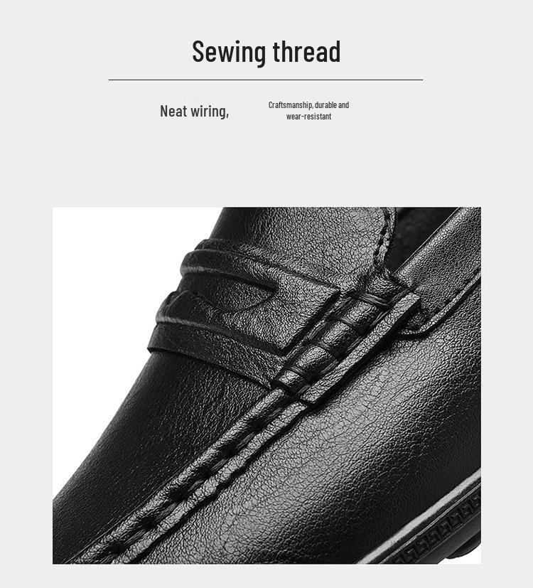 Men's Large Size Leather Slip-On Driving Shoes, Soft Sole, Sizes 45-46.