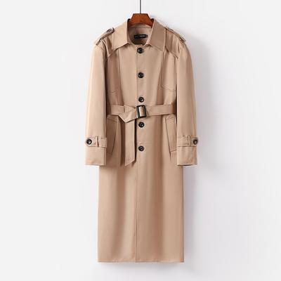 Men's Trench Coat Casual Extra Long Single Breasted Male Windbreaker Coat Autumn M-6XL