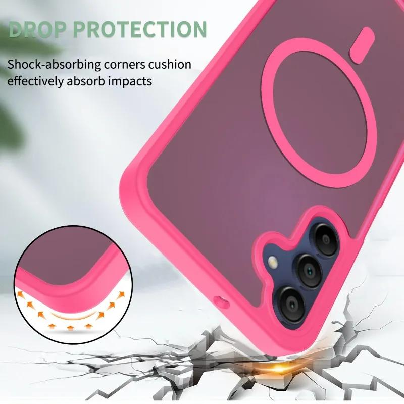 Funda Magnética Mate Translúcida de PC a Prueba de Golpes para Samsung A56 A36 A26 A16 A06 A55 A35 A25 A15 para Cubierta de Carga Inalámbrica Magsafe